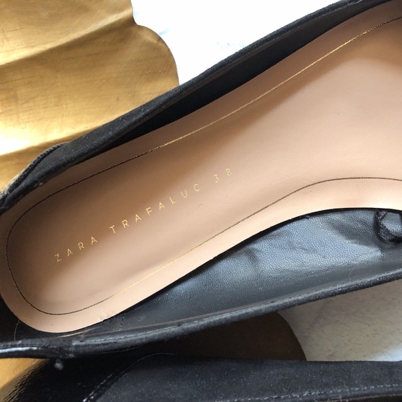 Zara Trafuluc Black Embossed Flats 38 - Picture 4 of 8